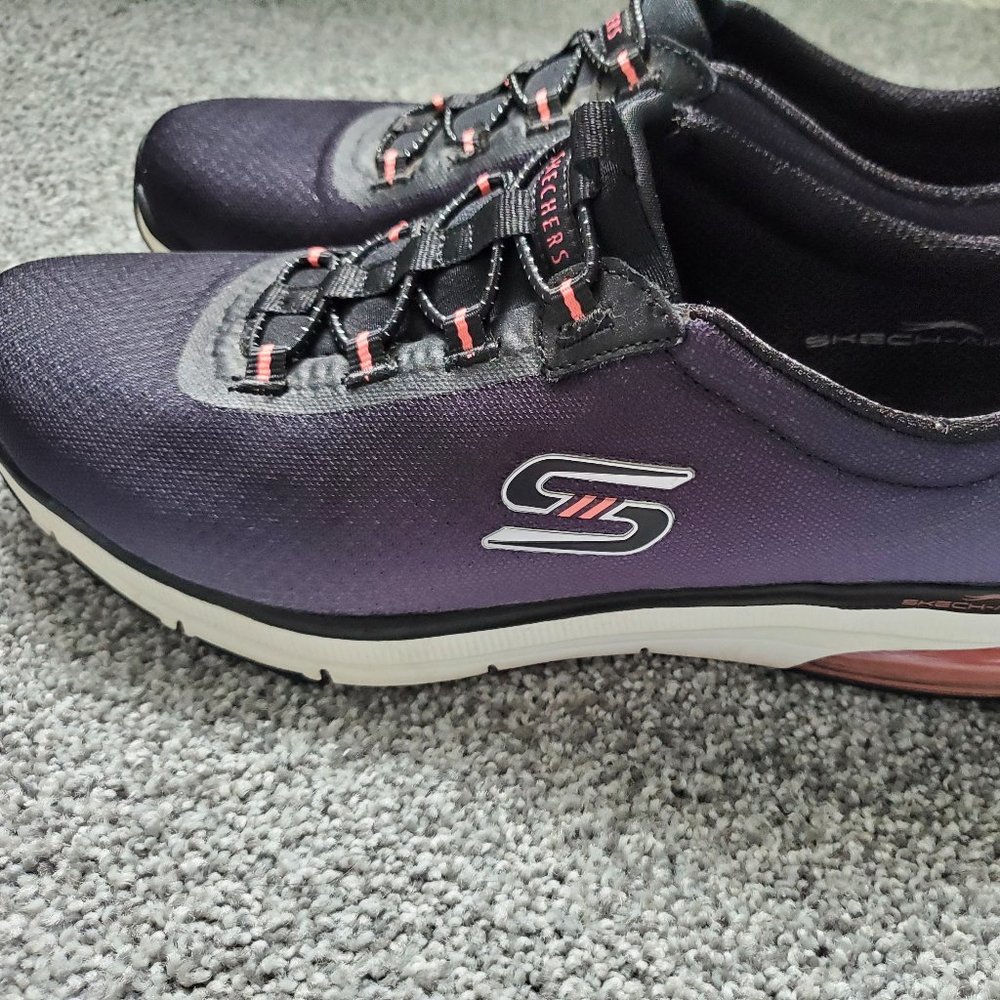 Skechers-Air Relaxed Fit Memory Foam Black-Pink Ombre Slip-on Sneakers 8M